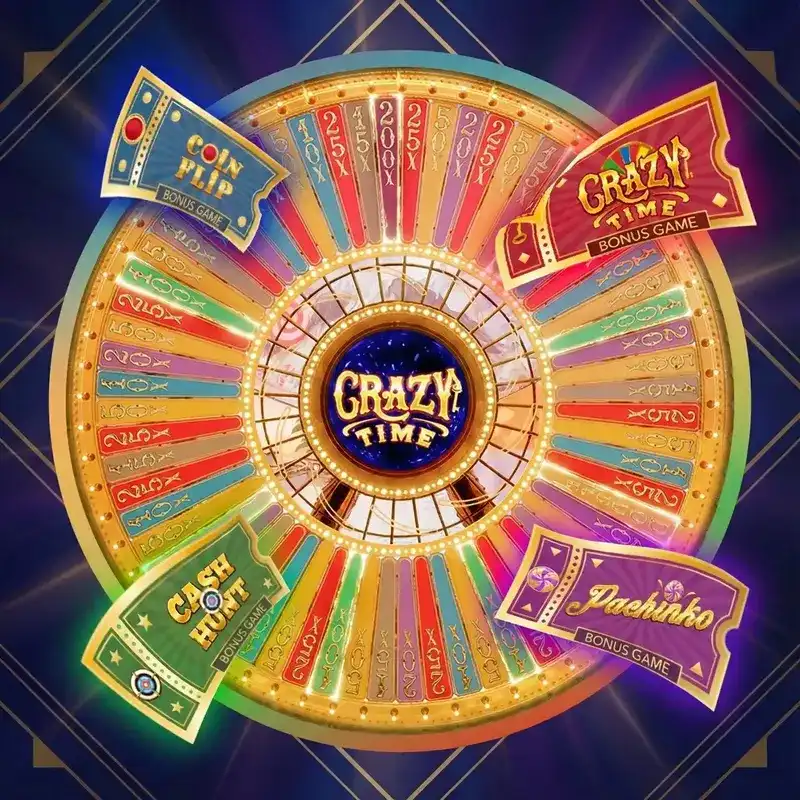 Crazy Time Bonus — porta rossa e ruota da 64 segmenti