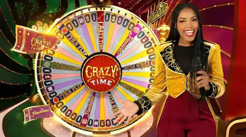 Crazy Time Bonus — presentatore alla porta rossa